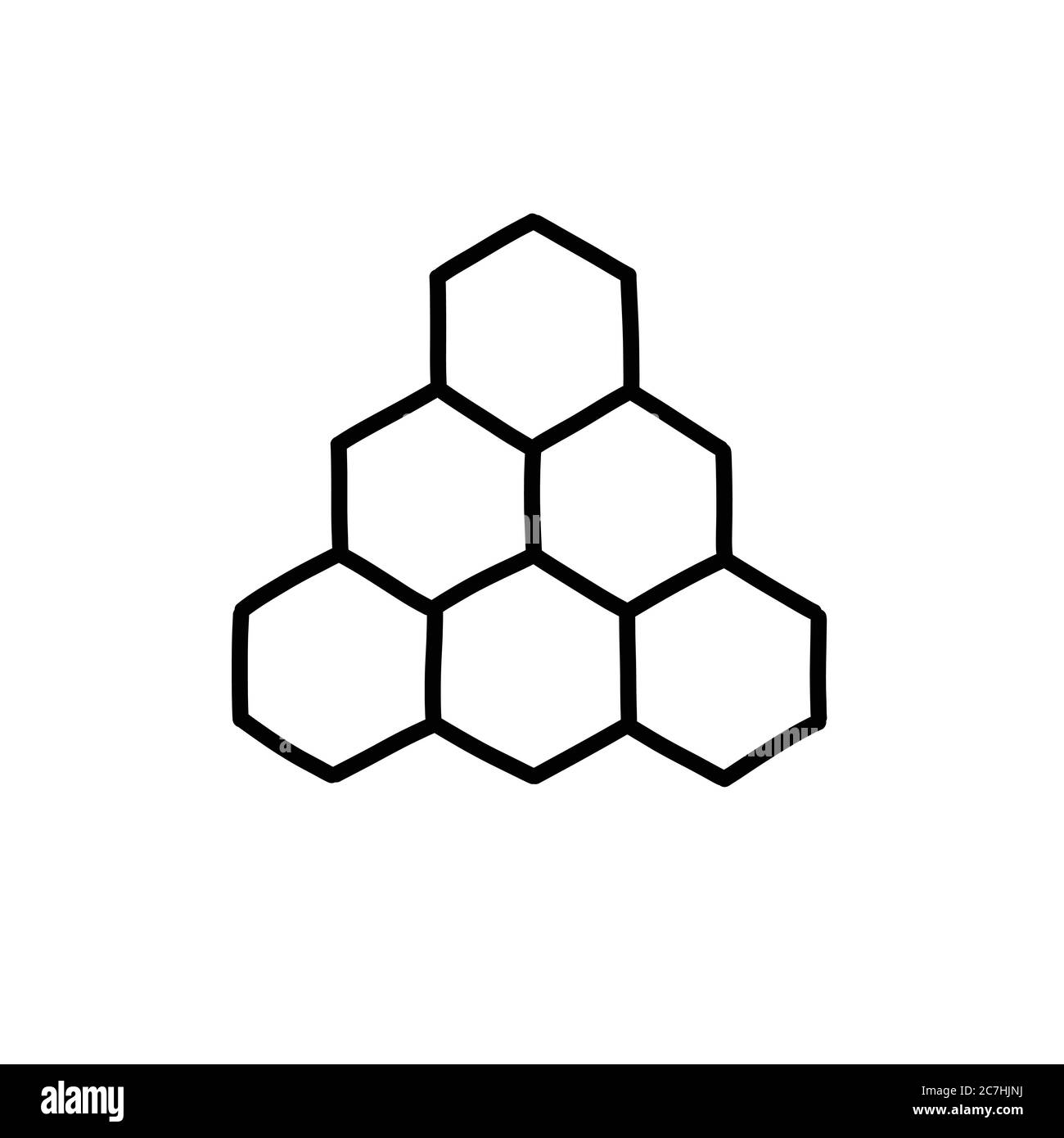 icona a forma di doodle a nido d'ape, illustrazione vettoriale Illustrazione Vettoriale