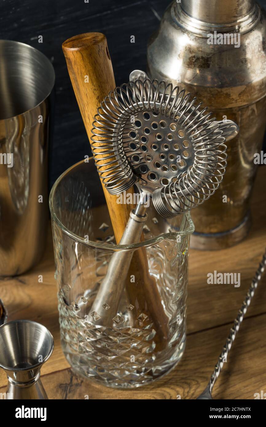 Metal Classic barman Bar Strumenti per la preparazione di cocktail e bevande Foto Stock