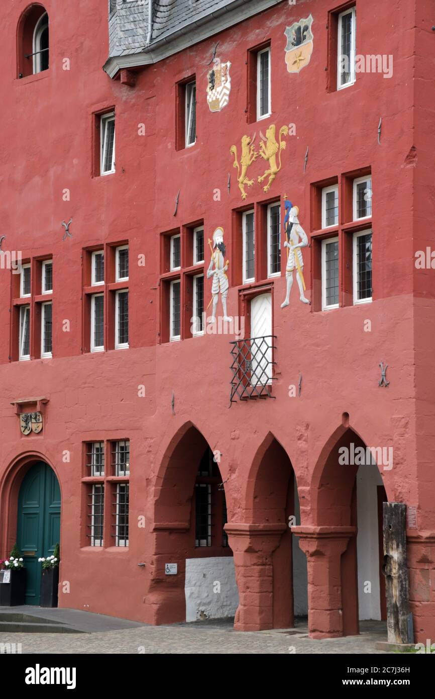 historisches, mittelalterliches Rathaus Bad Münstereifel, Nordrhein-Westfalen, Deutschland Foto Stock