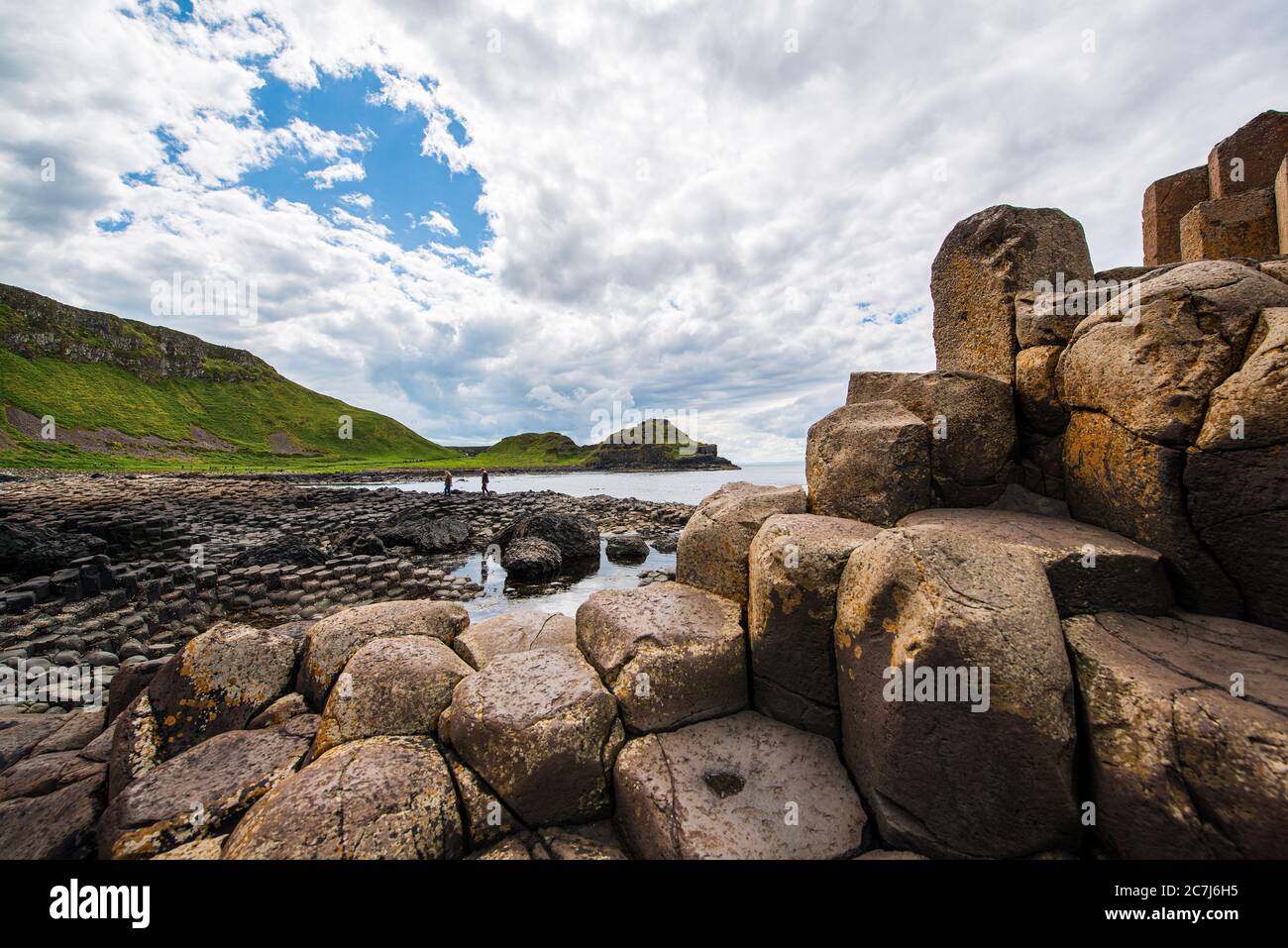 Giant's Causeway nella contea di Antrim, sulla costa settentrionale dell'Irlanda del Nord Foto Stock
