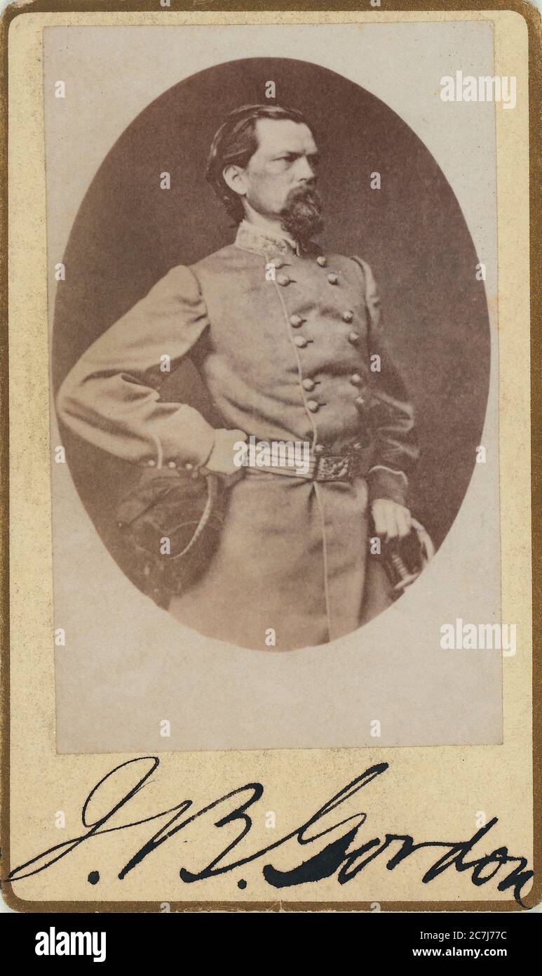 John Gordon Brown, Generale, Esercito degli Stati Confederati, Guerra civile americana, Ritratto di tre quarti di lunghezza, 1860's. Foto Stock