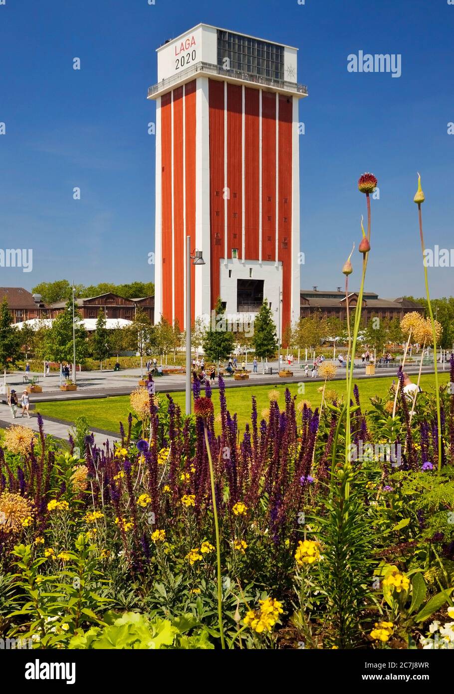 Salone regionale dei giardini (Landesgartenschau) 2020 presso l'ex zona mineraria Zeche Friedrich Heinrich 1/2, Germania, Nord Reno-Westfalia, Ruhr Area, Kamp-Lintfort Foto Stock