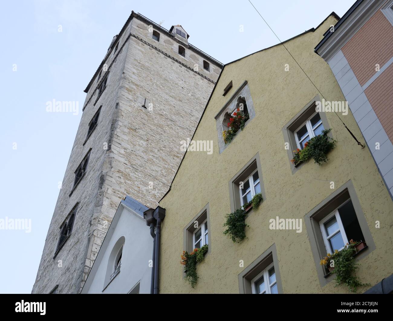 Regensburg, città vecchia, Torre d'Oro, Baviera, Germania Foto Stock