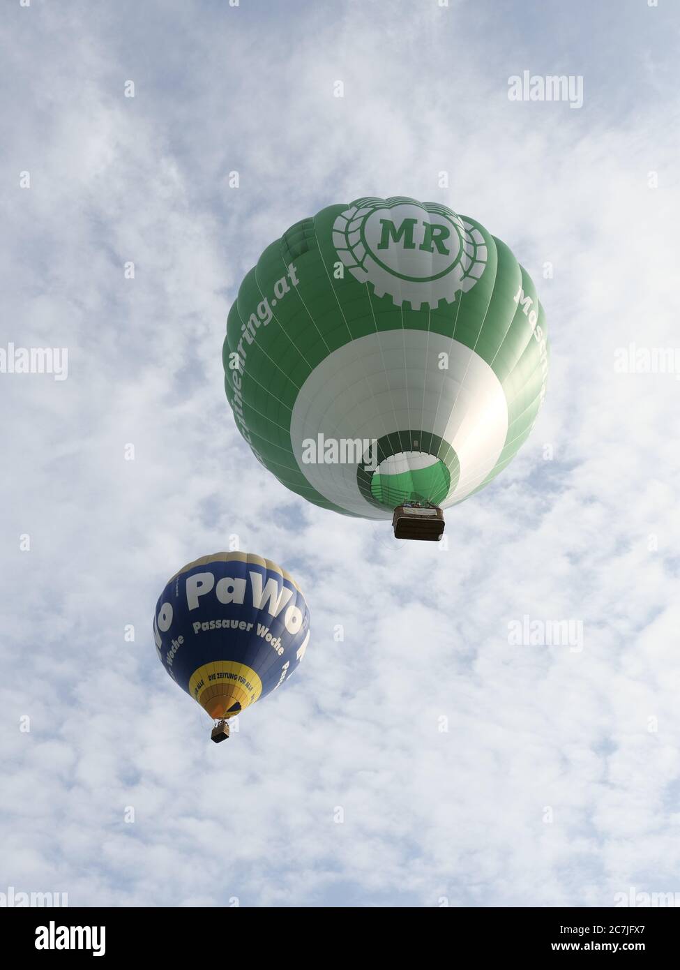 Inizia la mongolfiera bayernhimmel.de, Foresta Bavarese, Baviera, Germania Foto Stock
