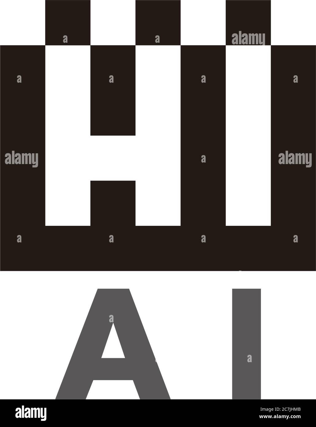 lettera ai simbolo vettore di logo quadrato geometrico Illustrazione Vettoriale