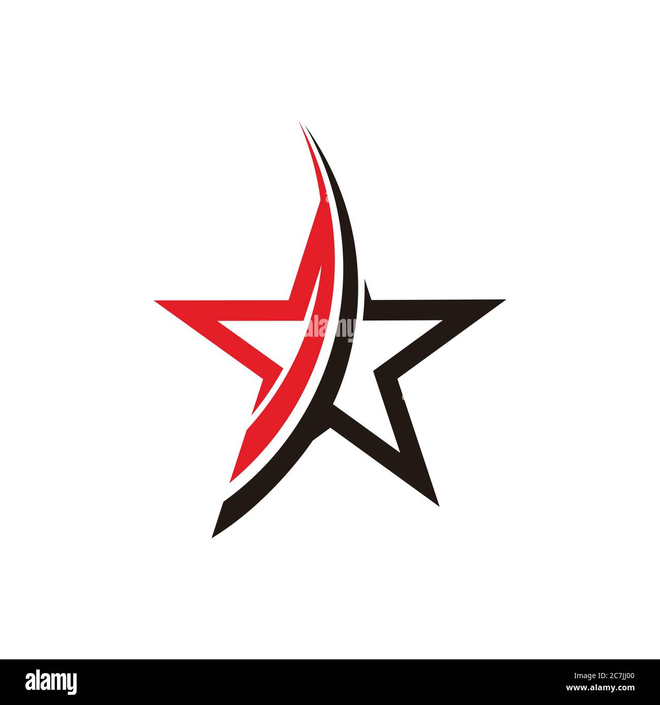 vettore di stella semplice geometrico swoosh curve design adatto per la decorazione del logo Illustrazione Vettoriale