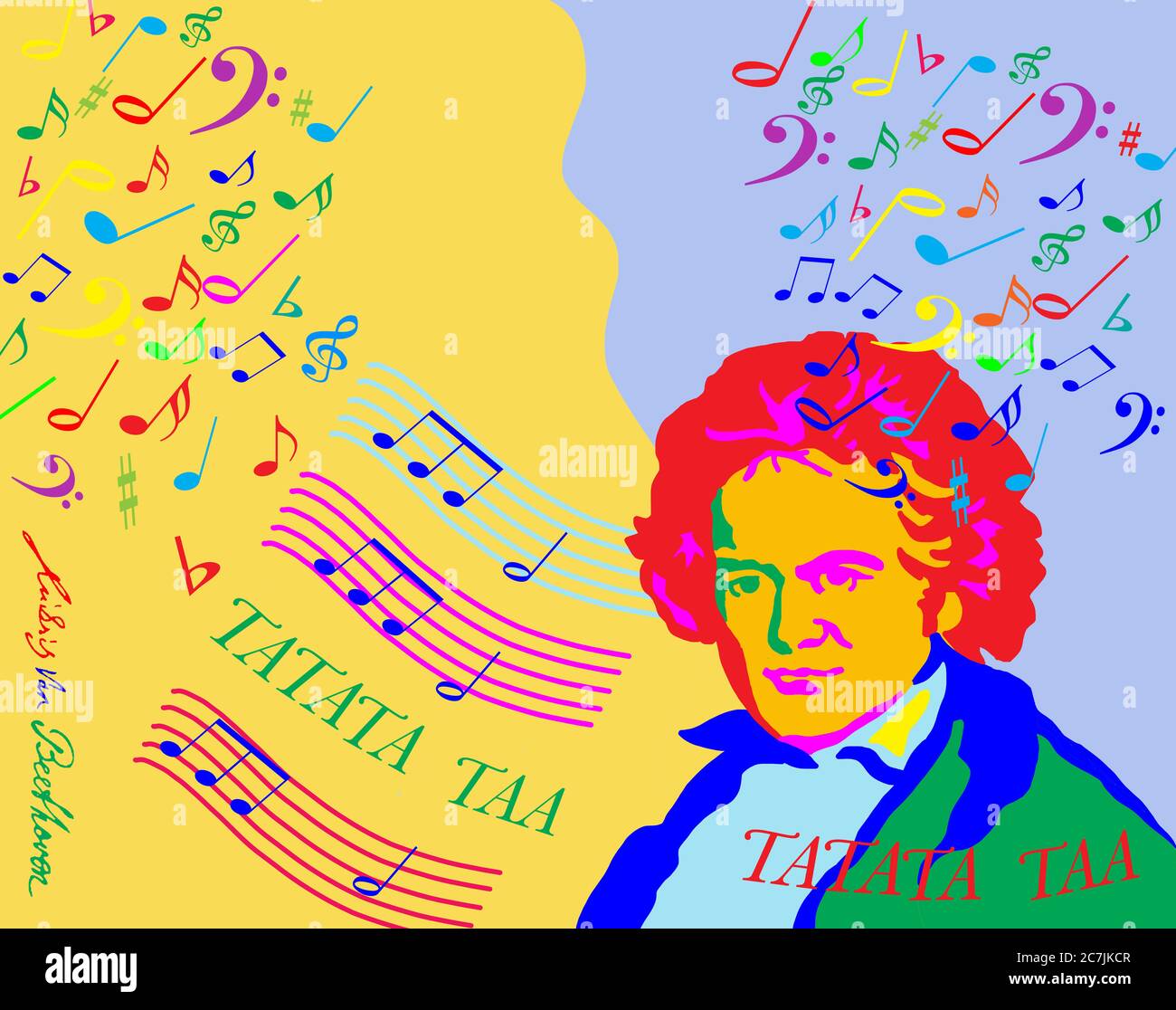 Beethoven, musica, 9. Sinfonia, anniversario, ode alla gioia, orchestra, pianoforte, classica, sinfonica, archi, strumenti a vento Foto Stock