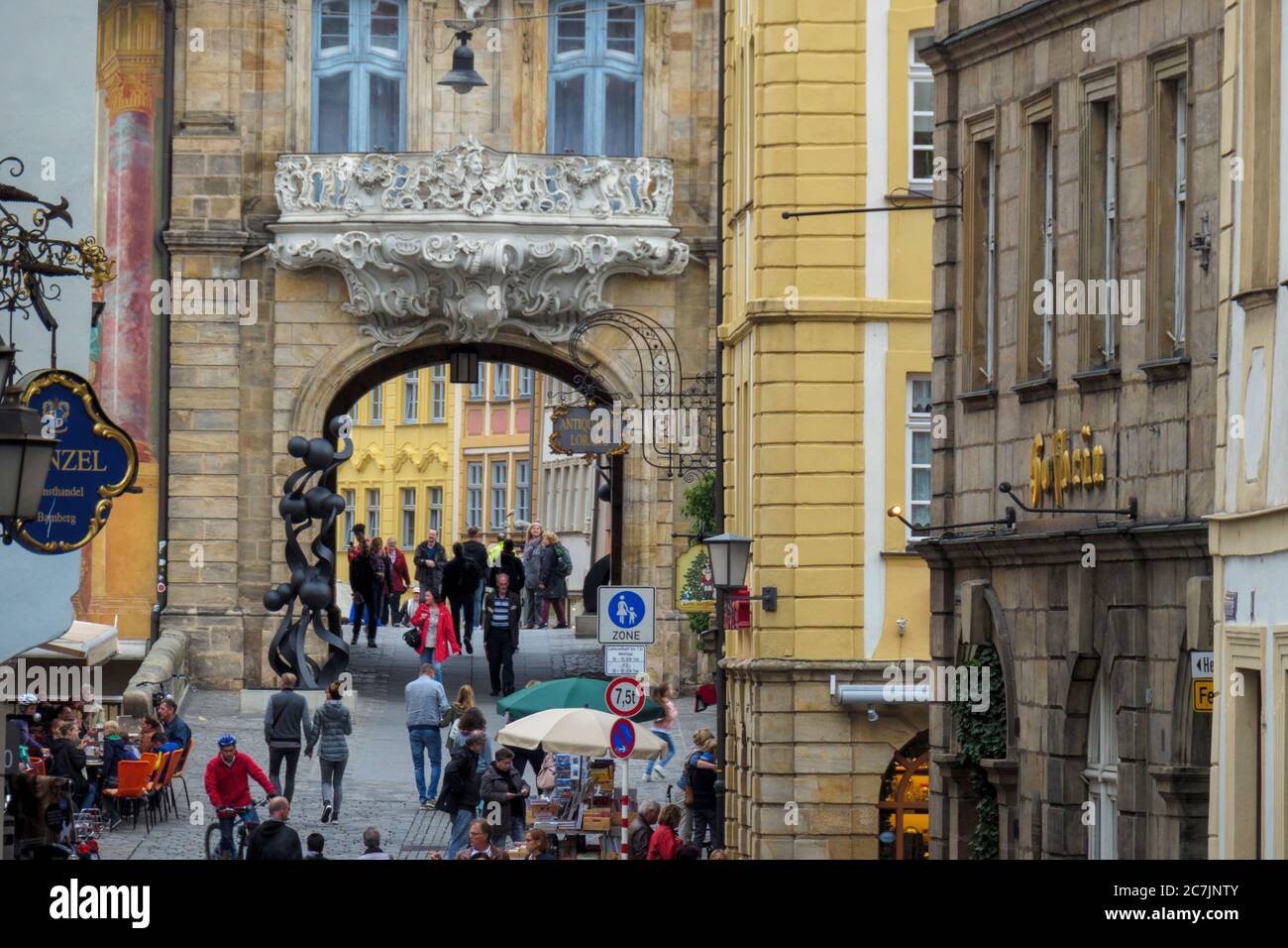 Bamberga città vecchia con municipio, patrimonio mondiale dell'UNESCO, Franconia, Baviera, Germania Foto Stock