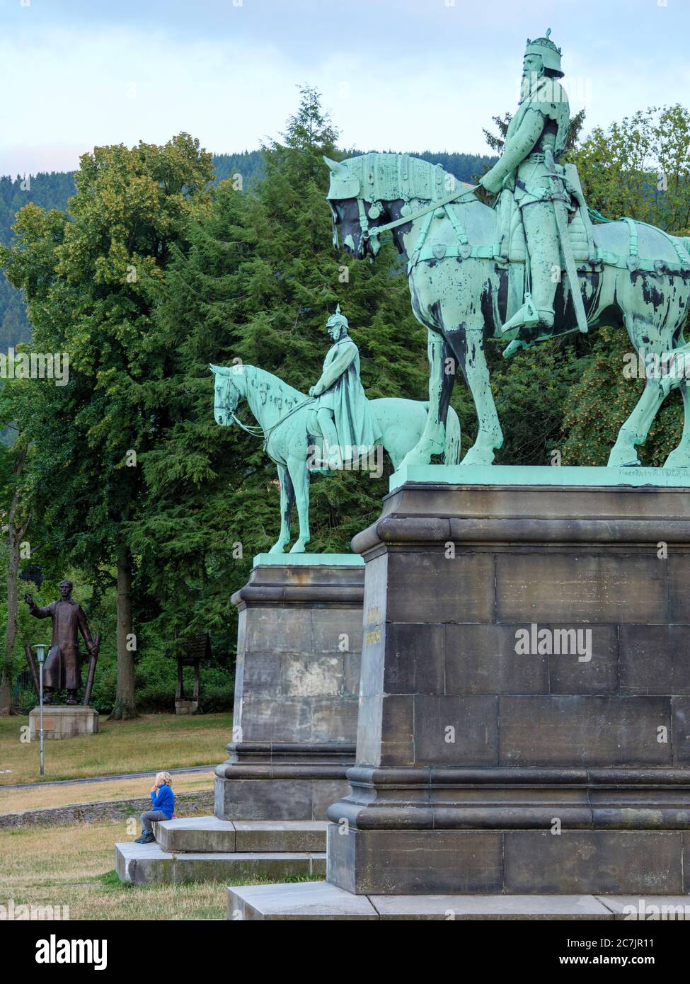 Monumenti di fronte a Kaiserpfalz, Goslar, Patrimonio dell'Umanità dell'UNESCO, bassa Sassonia, Germania Foto Stock