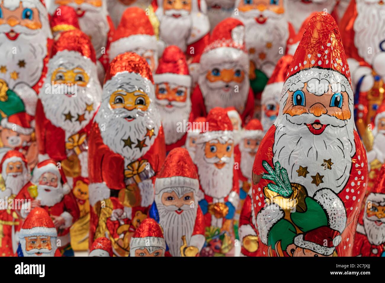 Molti cioccolato diverso nicholas, dettaglio, icona immagine, tempo di Natale, Foto Stock