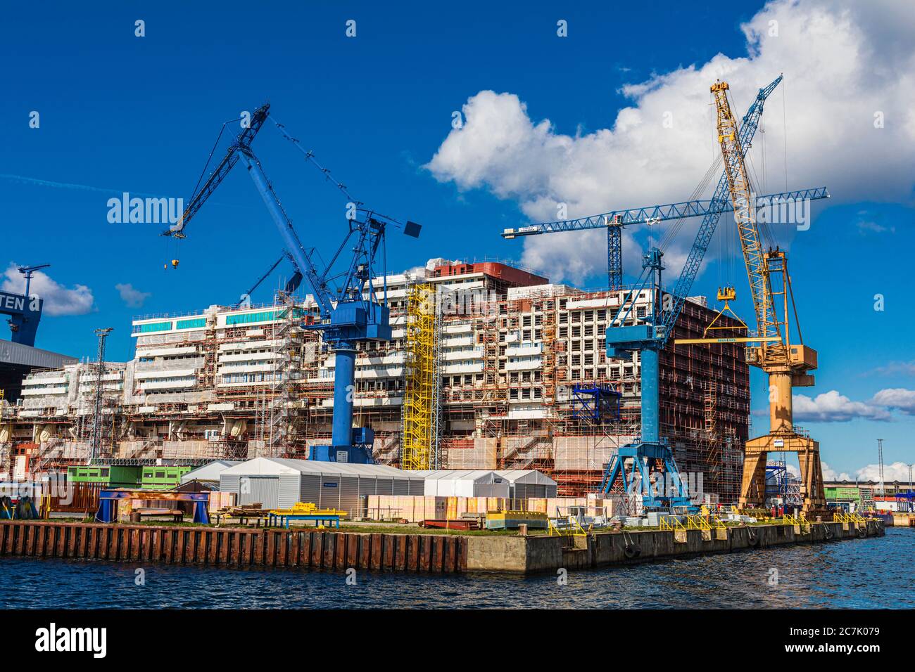 CANTIERI NAVALI MV, cantieristica navale, Warnemünde, Meclemburgo-Pomerania occidentale, Germania Foto Stock