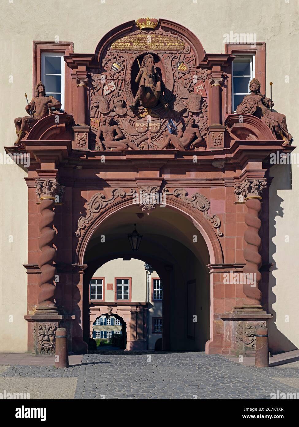 Castello, cortili interni, Portale, Bad Homburg, Assia, Germania Foto Stock