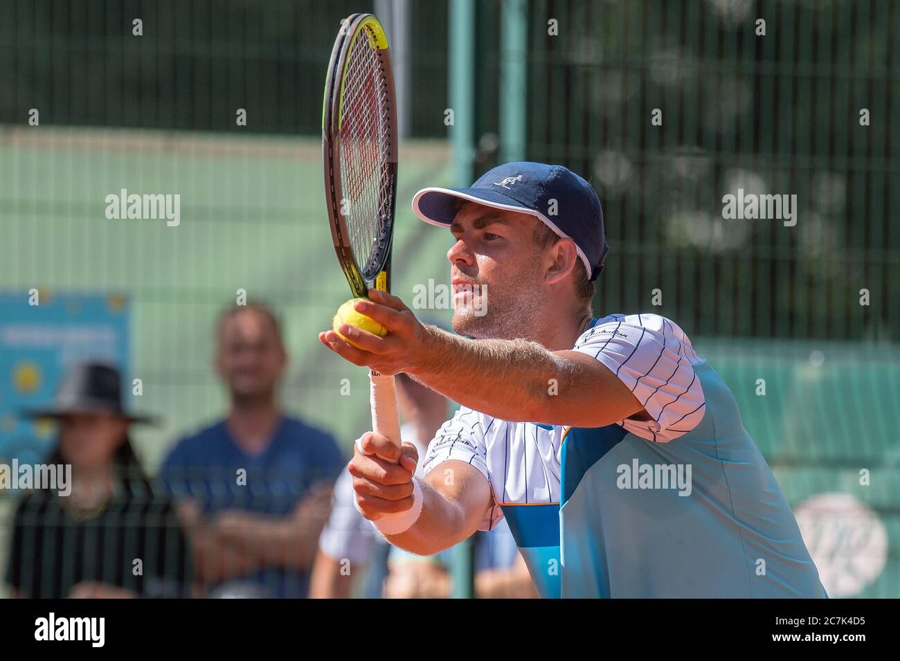 2020 07 16. Laurynas Grigelis (Lituania) - vincitore del Campionato di tennis lituano 2020 Foto Stock