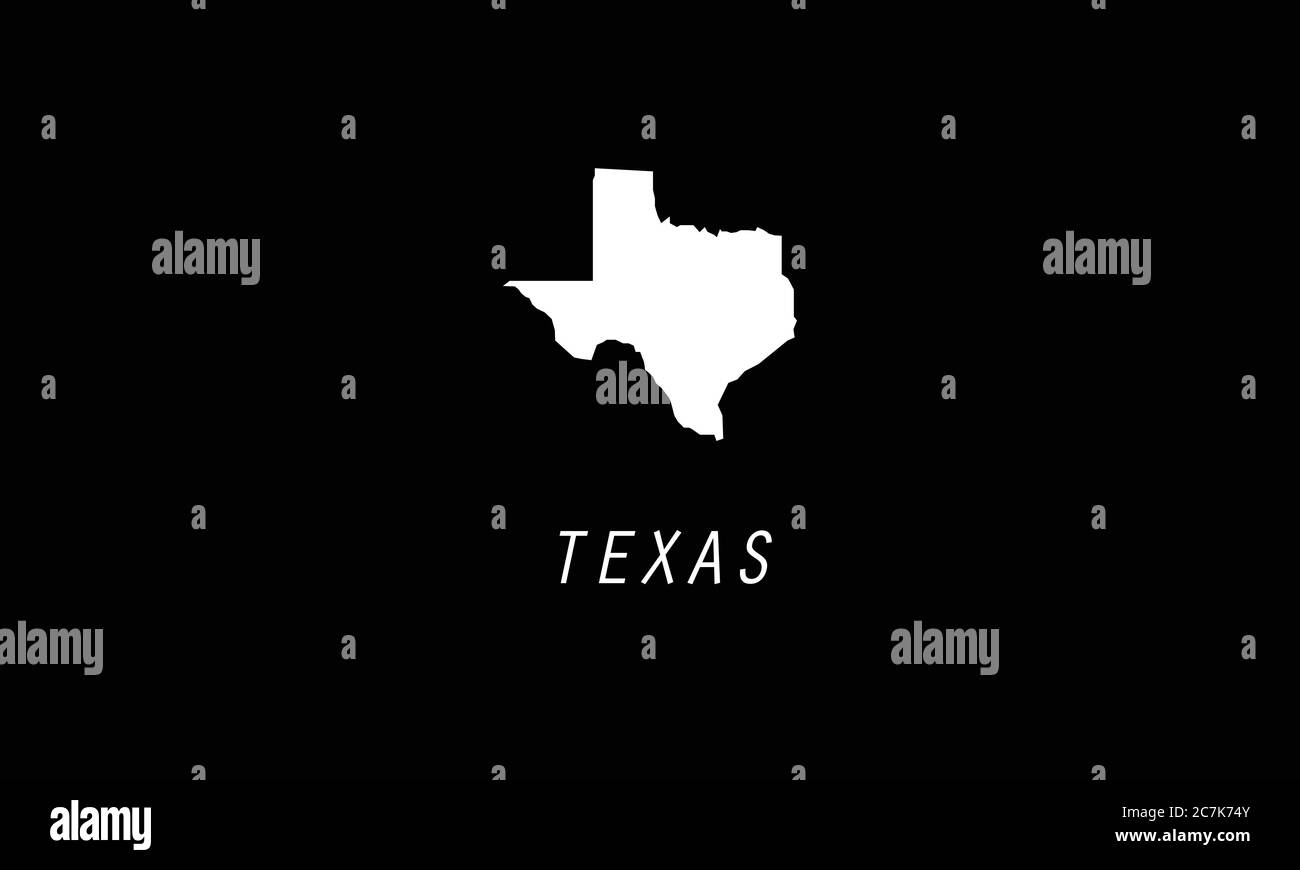 Illustrazione vettoriale dello stato del contorno della mappa Texas Illustrazione Vettoriale