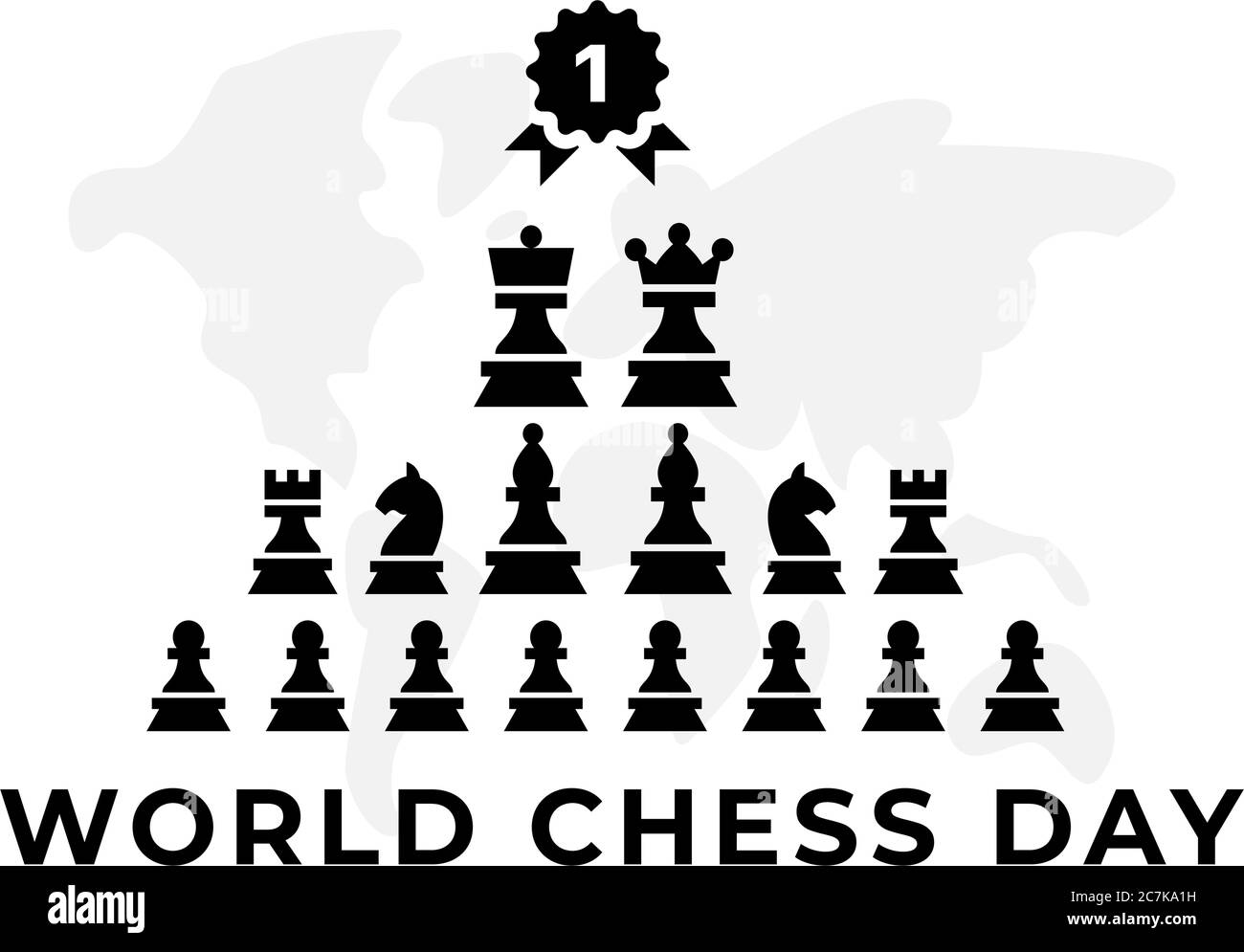 Illustrazione vettoriale di tornei di scacchi, partite, partite. Utilizzare come pubblicità, invito, banner, poster. Giornata Internazionale degli Scacchi. Illustrazione Vettoriale