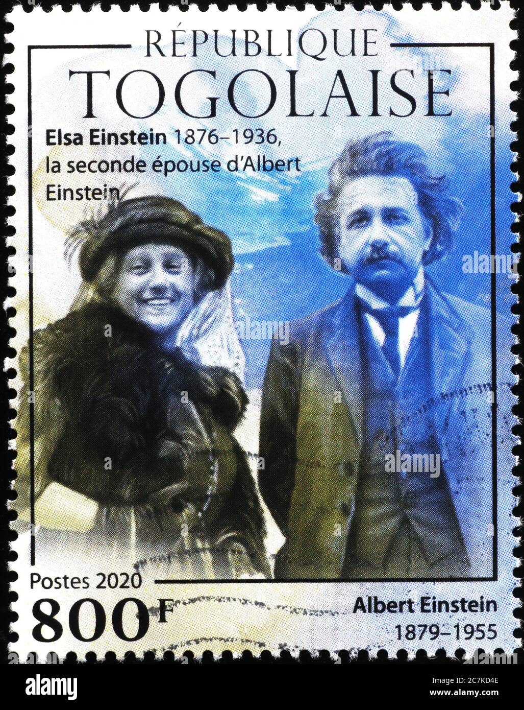 Albert ed Elsa Einstein su francobollo Foto Stock
