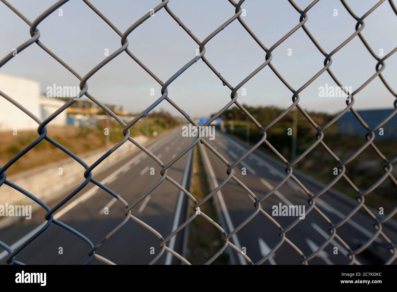 Vista da un ponte autostradale, Portogallo Foto Stock