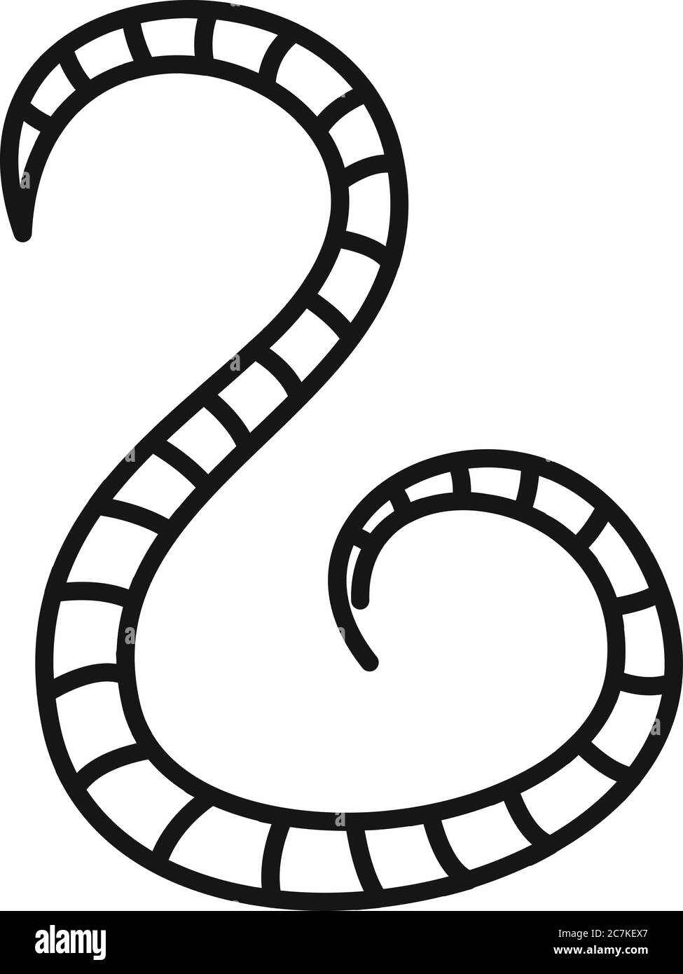 Icona vite senza fine di terra. Icona vettoriale del worm di contorno per il web design isolato su sfondo bianco Illustrazione Vettoriale