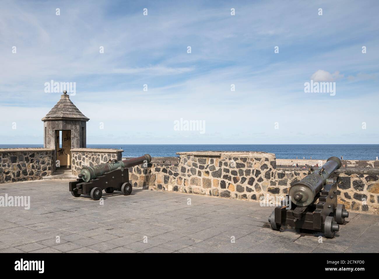 Fortificazione di Bateria de Santa Barbara, Puerto de la Cruz, Tenerife, Isole Canarie, Spagna Foto Stock