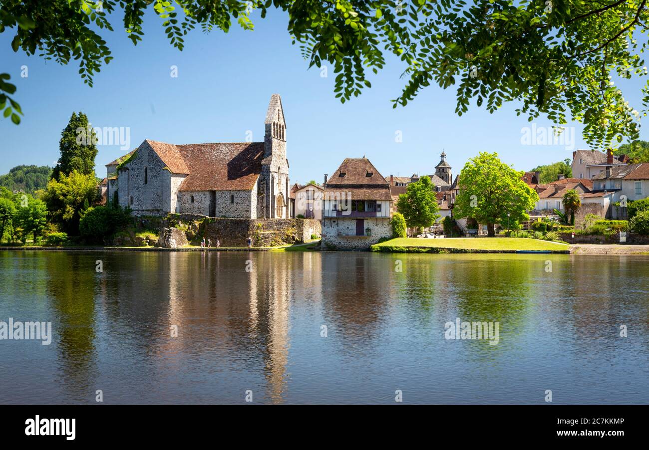 La Chapelle des Pénitents vicino al fiume Dordogna a Beaulieu-sur-Dordogne, Francia. Foto Stock