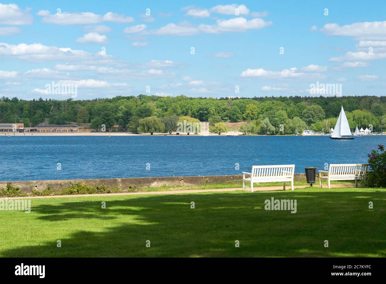 Berlino, Wannsee, Casa della Conferenza di Wannsee, lungomare Foto Stock