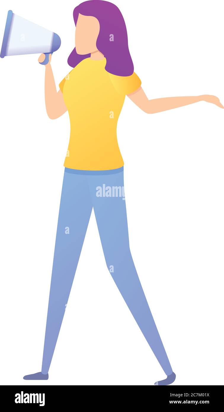 Icona del headhunter megafono. Cartoon di megaphone headhunter icona vettore per il web design isolato su sfondo bianco Illustrazione Vettoriale