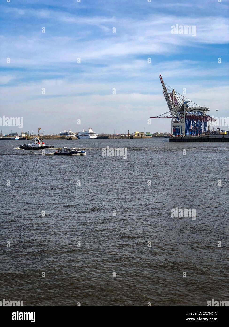 Tungboat, barca, porto, Amburgo, Germania Foto Stock