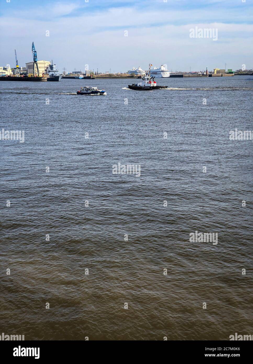 Tungboat, barca, porto, Amburgo, Germania Foto Stock