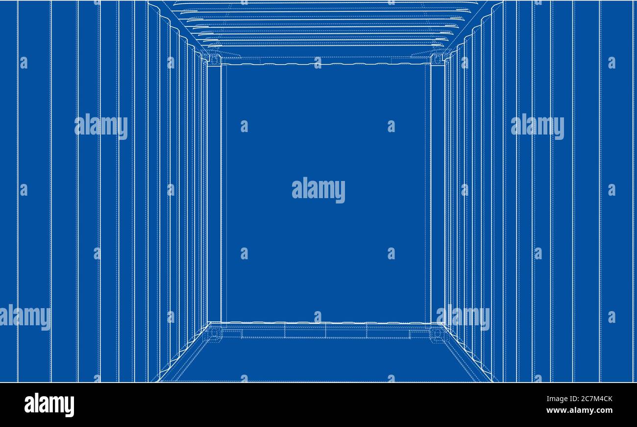 Contenitore di carico. Filo-stile cornice Foto Stock