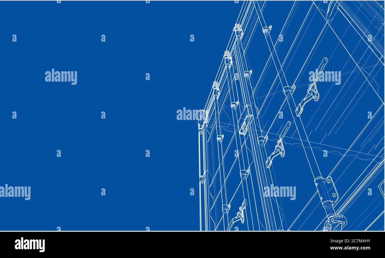 Contenitore di carico. Filo-stile cornice Foto Stock