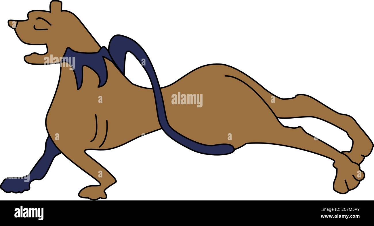 Illustrazione del cane, ispirata dall'arazzo di Bayeux Illustrazione Vettoriale