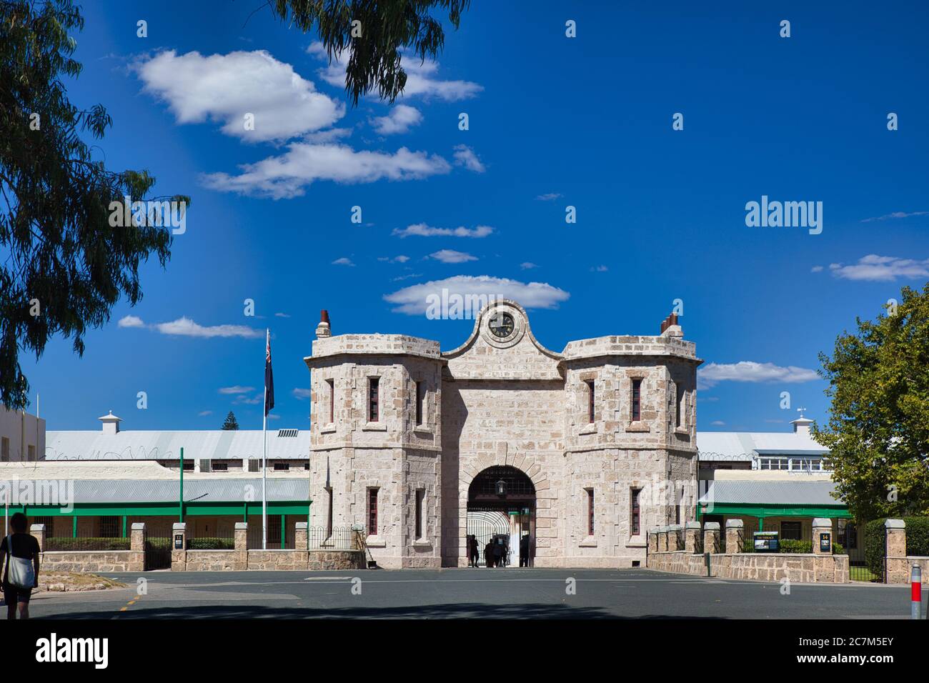 L'esterno e l'entrata alla Vecchia prigione in Fremantle, Australia Occidentale. Foto Stock