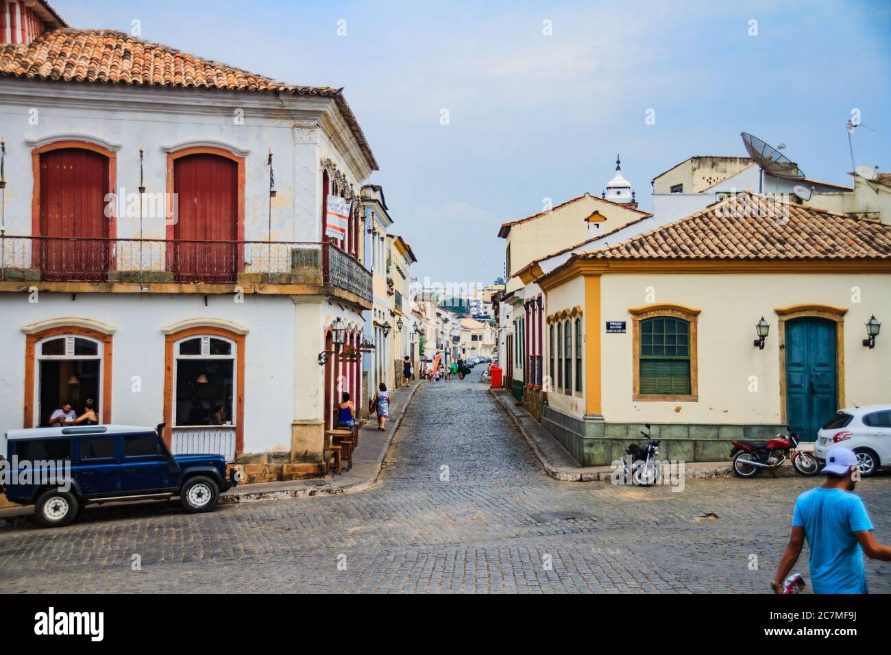 Vecchia piazza turistica a São João del-Rei Foto Stock