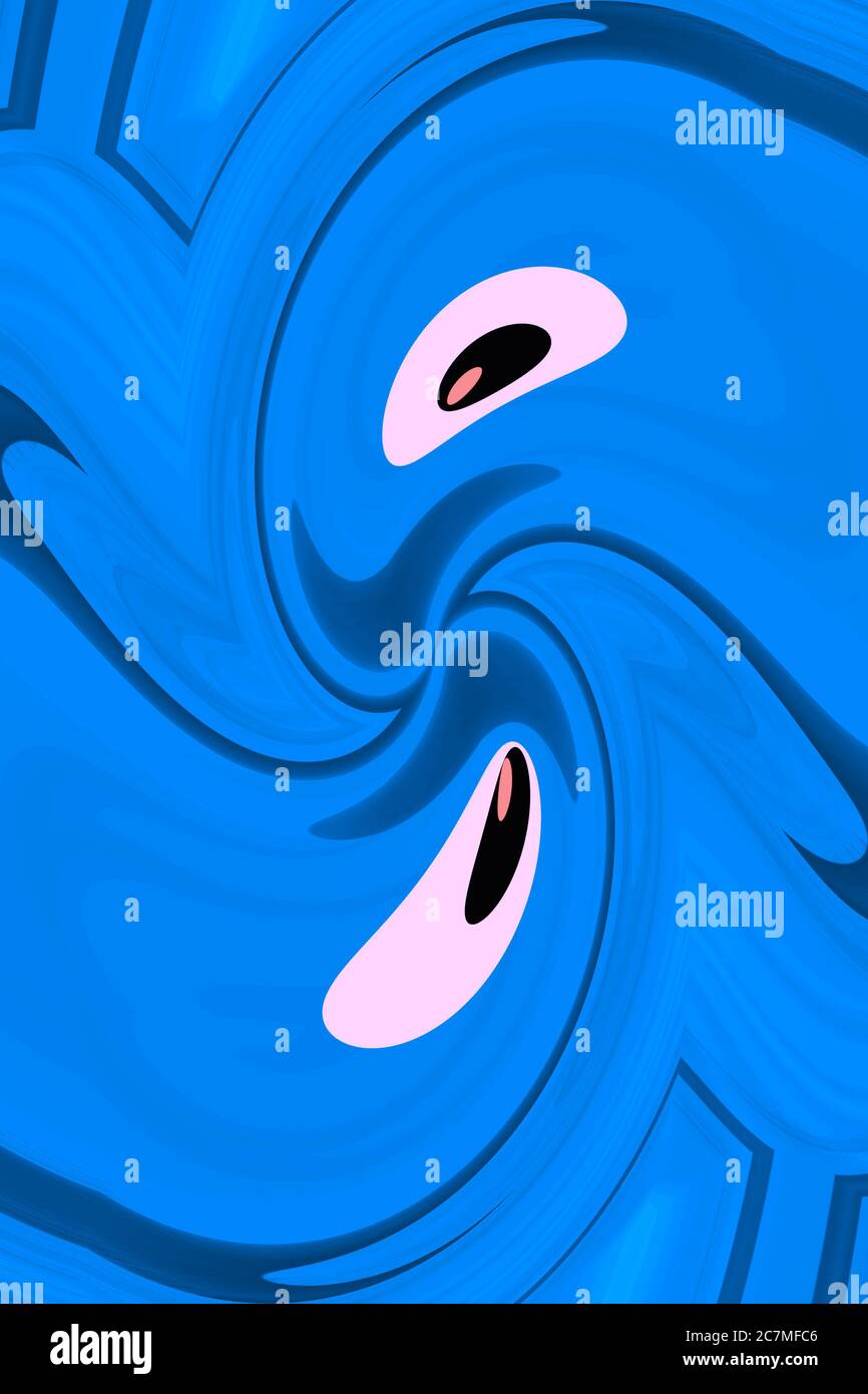 Cartoon eye texture grafica digitale su colore evidenziato blu e nero Foto  stock - Alamy