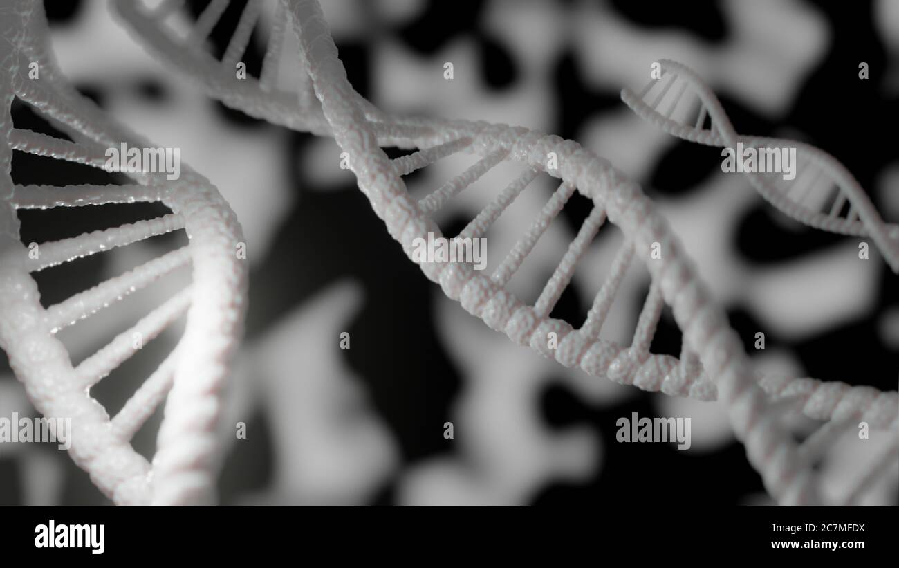 Molecole di DNA nell'illustrazione 3d Foto Stock