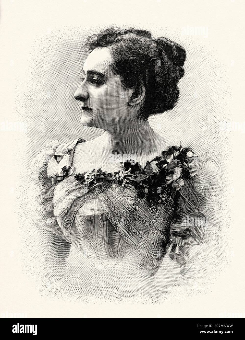 Maria Guerrero (1863-1928), attrice teatrale spagnola del XIX secolo. Da la Ilustracion Española y americana 1895 Foto Stock
