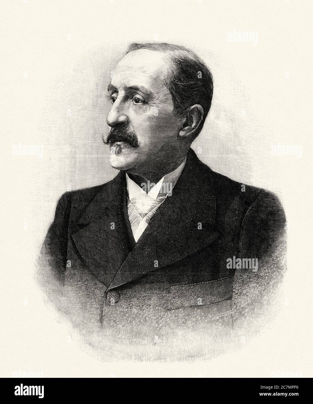 Luis Alvarez Catalá (Madrid, 1836 – 1901) è stato un pittore e ritrattista spagnolo, direttore del Museo Nazionale del Prado. Da la Ilustracion Española y americana 1895 Foto Stock