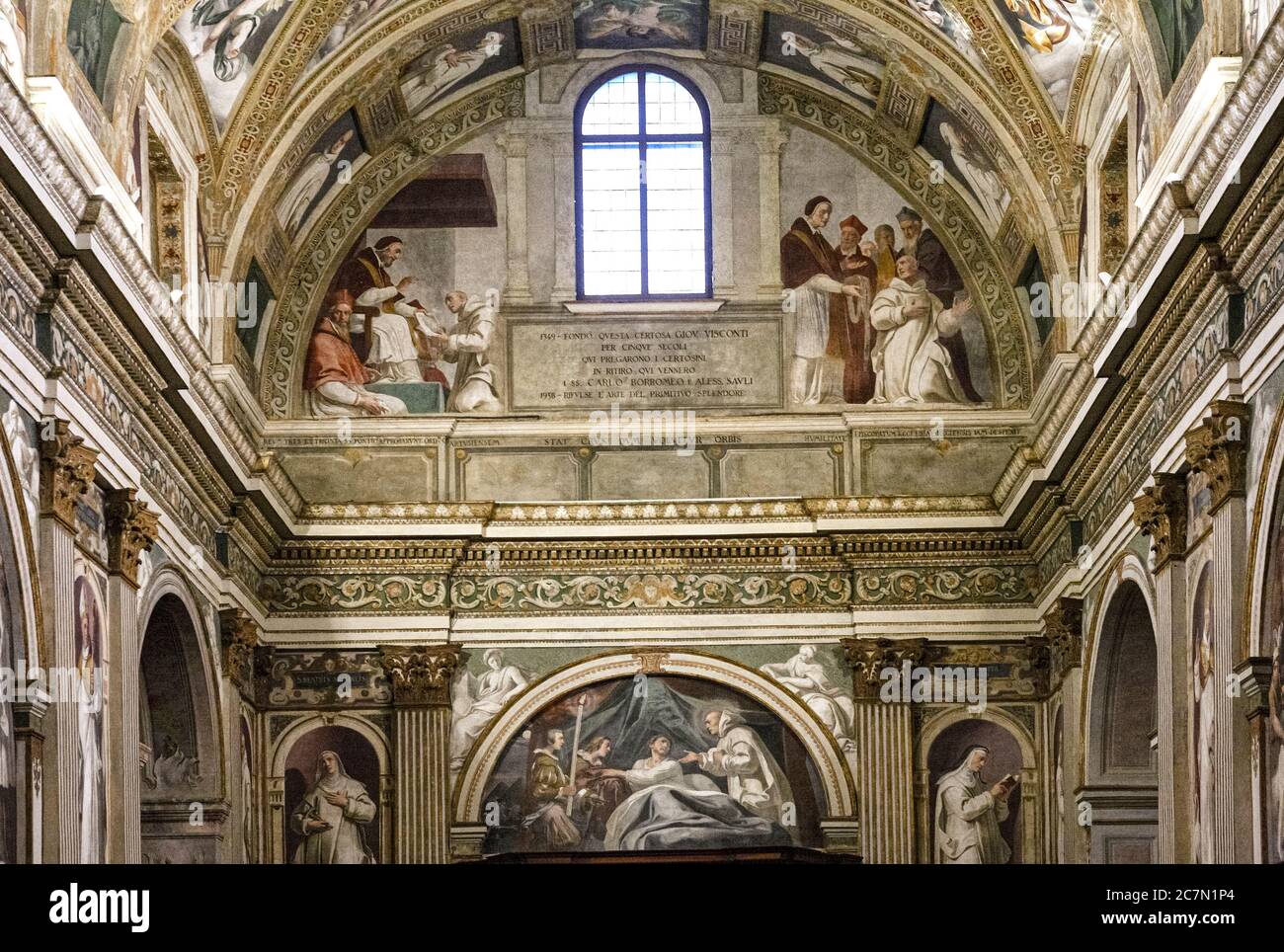 Italia Lombardia - Milano - Certosa di Garegnano - affreschi Foto Stock