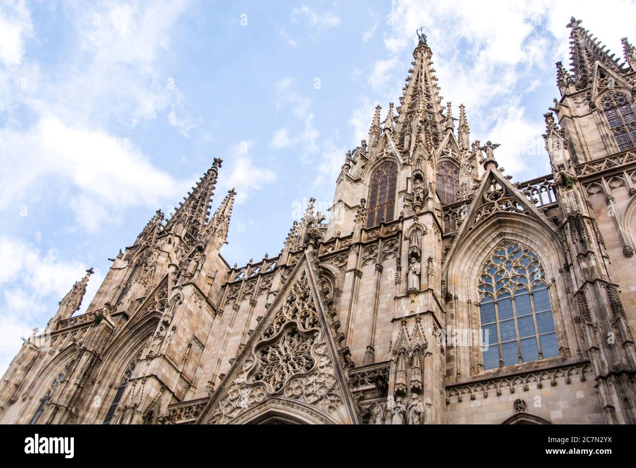 La Cattedrale di Barcellona, una delle attrazioni turistiche più popolari di Barcellona, Barcellona, Spagna. Foto Stock