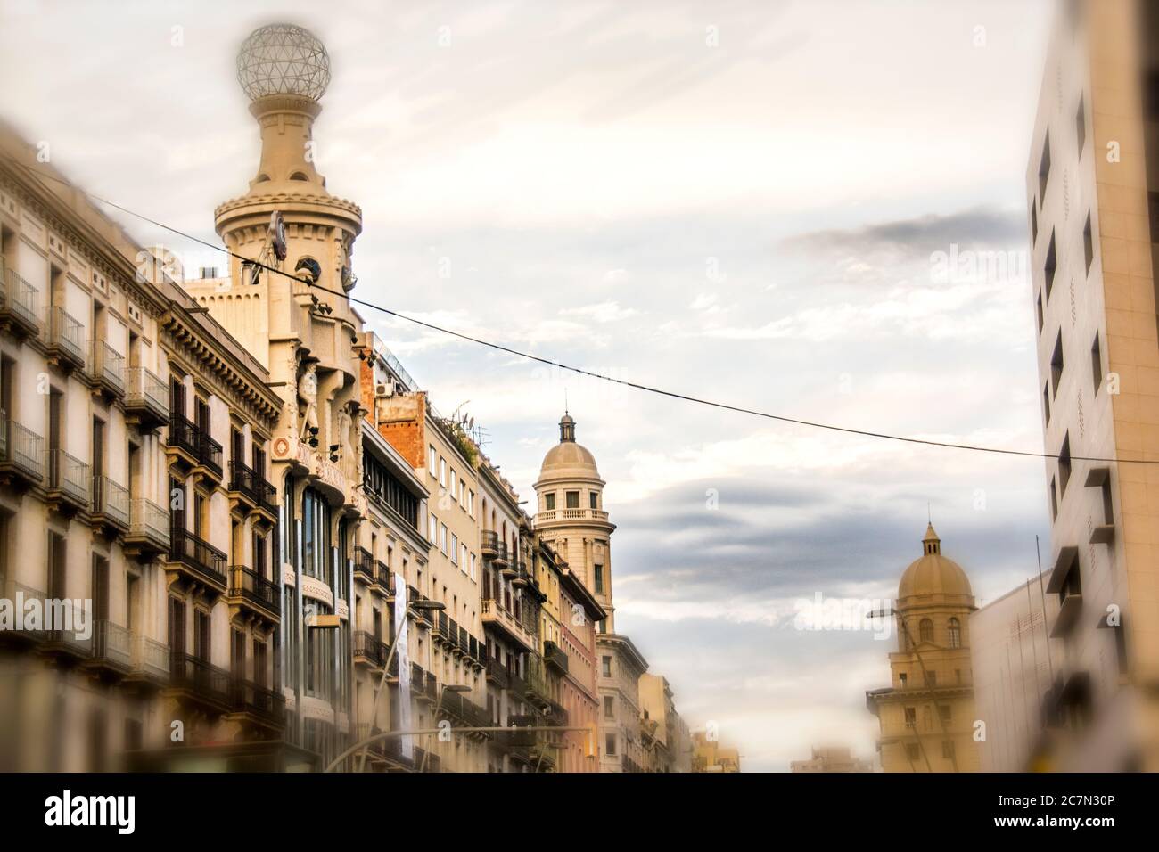 Immagine digitalizzata, centro di Barcellona, Spagna. Foto Stock