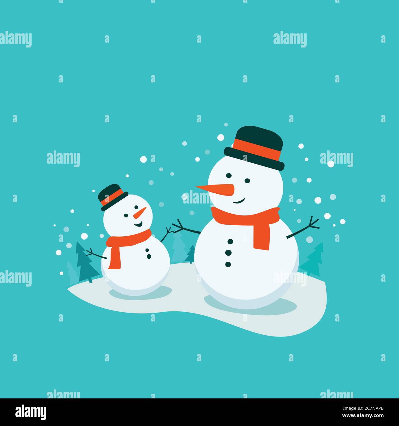 due mans di neve in piano Illustrazione Vettoriale