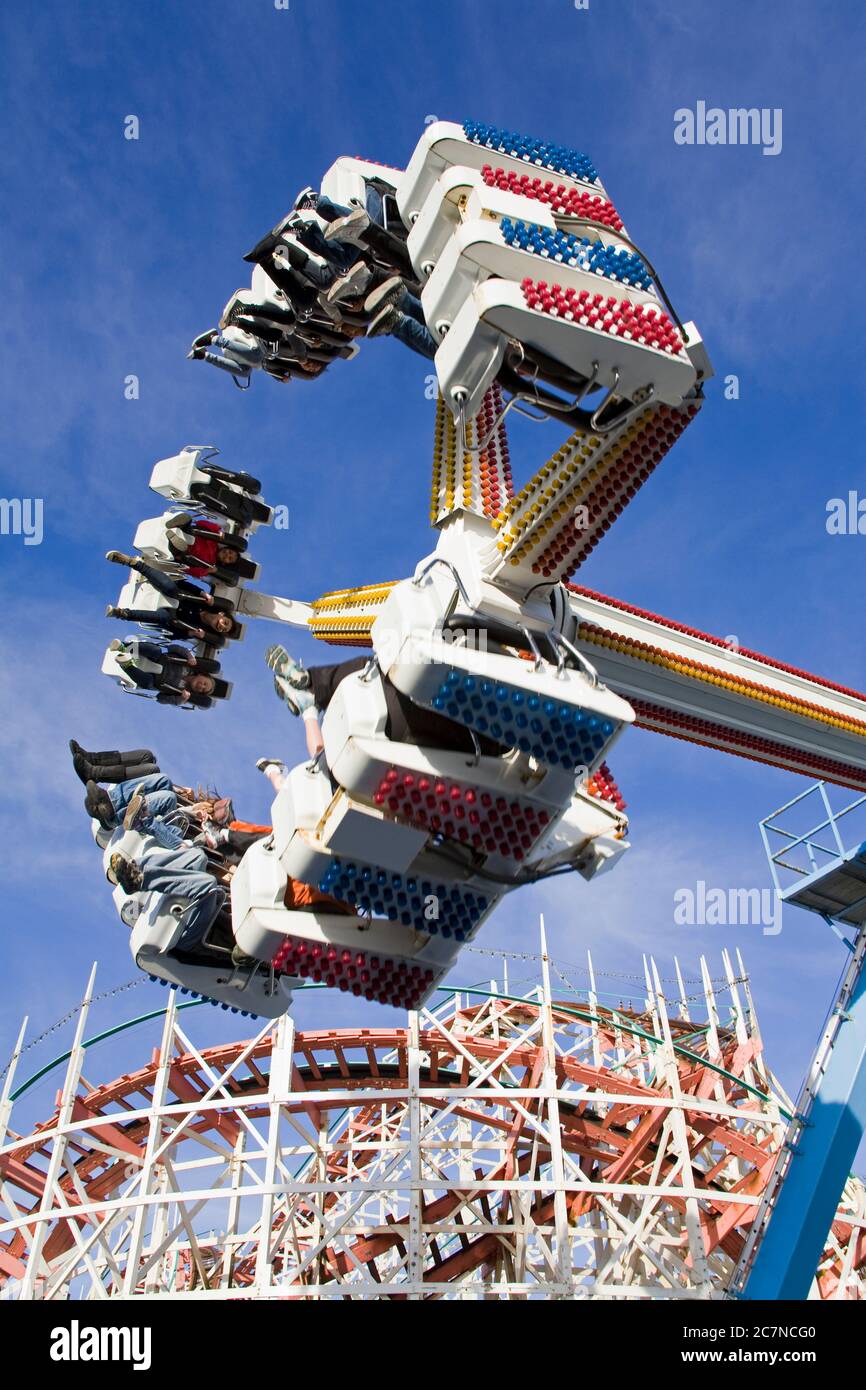 Giro di divertimento a Belmont Park, Mission Beach, San Diego, California, USA Foto Stock