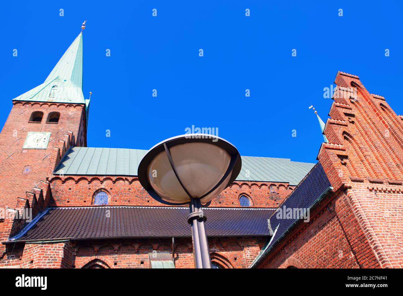 Chiesa luterana di Helsingor Danimarca . Chiesa di Sant'OLAF Foto Stock