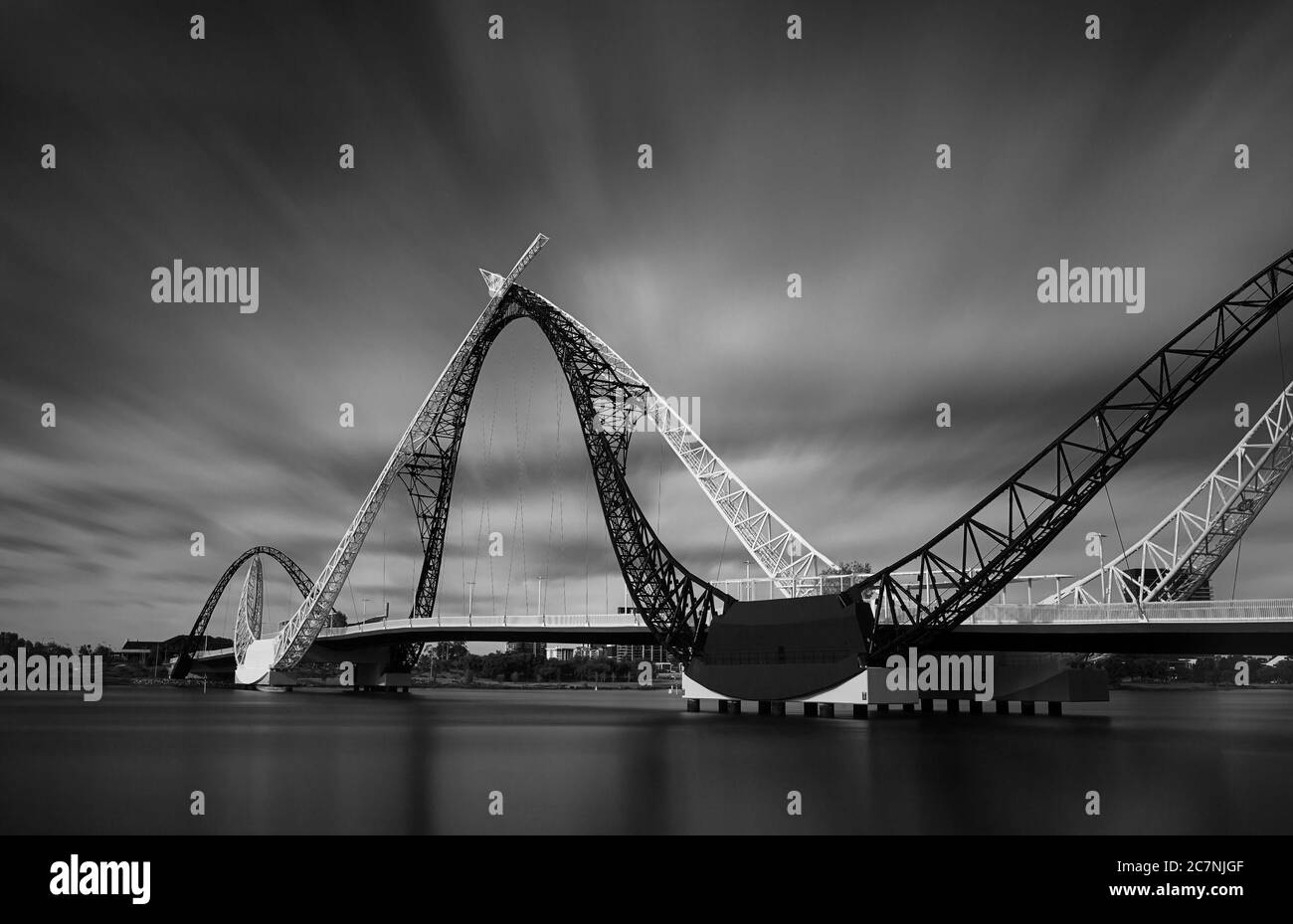 Il ponte Matagarup che collega l'Optus Stadium a East Perth Foto Stock