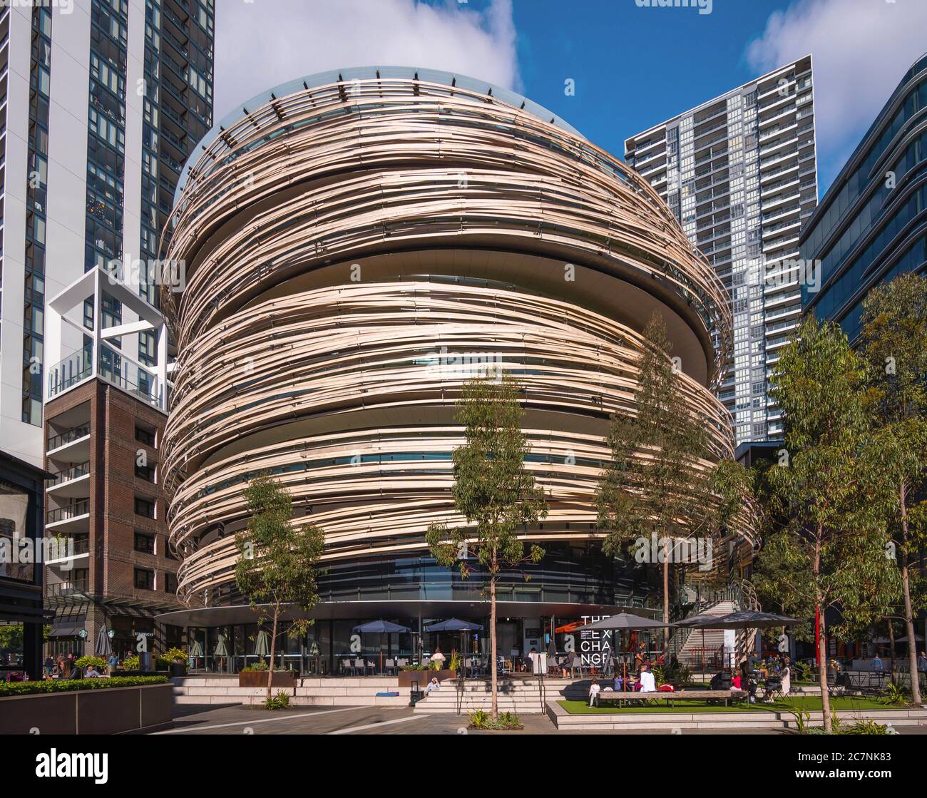 The Exchange, nota anche come Darling Square Library, Haymarket a Sydney Foto Stock