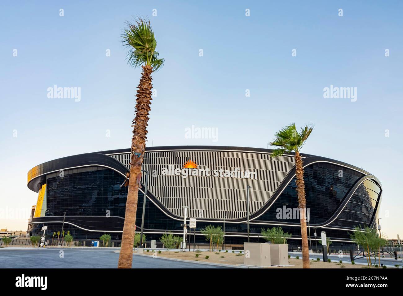 Las Vegas, 17 LUGLIO 2020 - Vista al tramonto dello stadio Allegiant finito Foto Stock