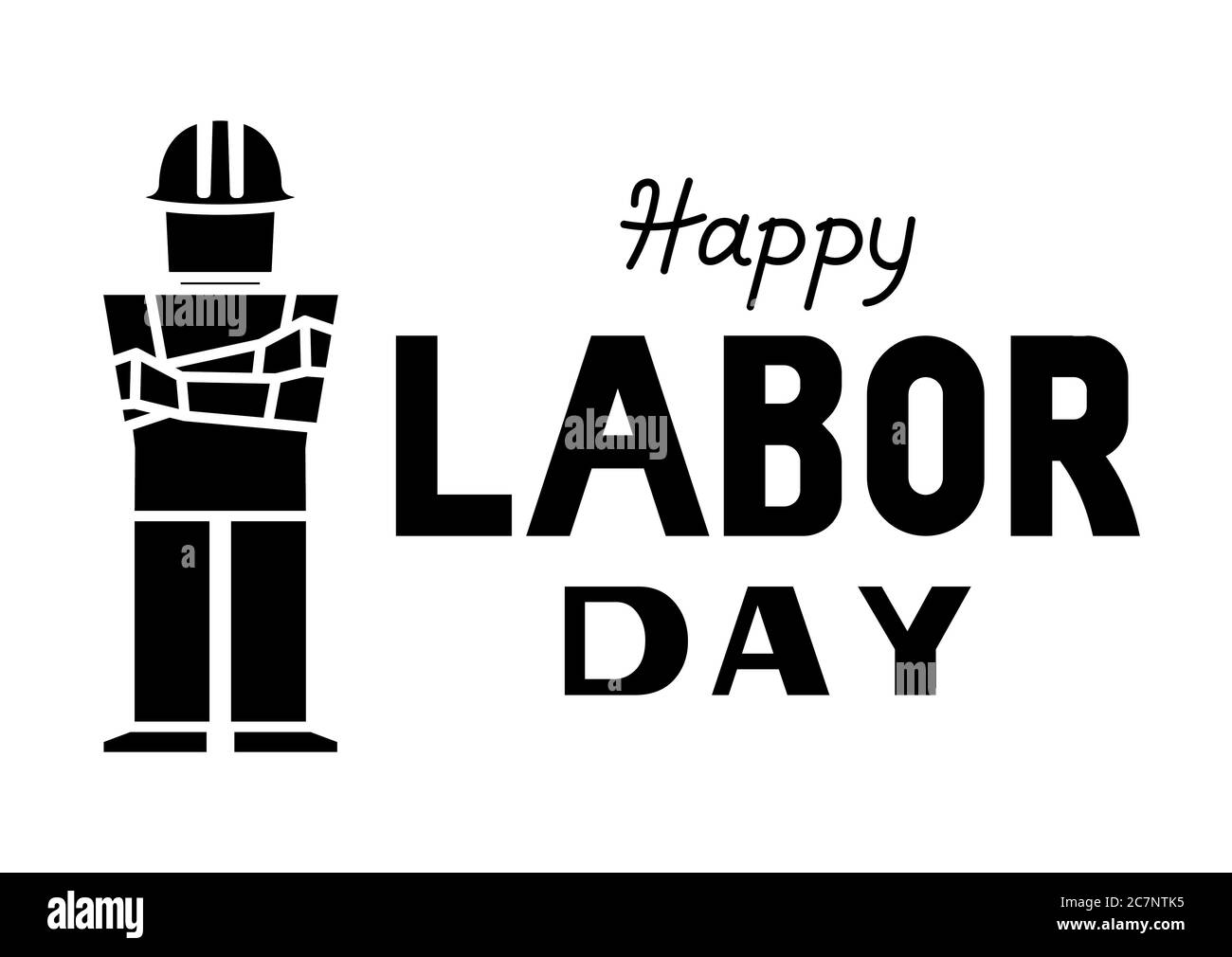 Tessera Happy Labor Day. Festa nazionale americana, Lustra vettoriale Illustrazione Vettoriale