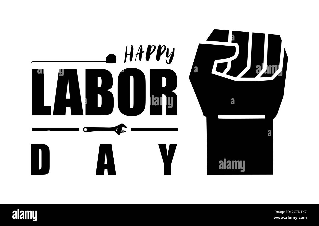 Tessera Happy Labor Day. Festa nazionale americana, Lustra vettoriale Illustrazione Vettoriale