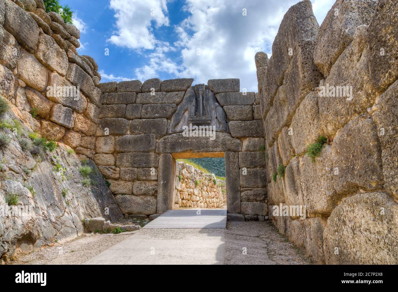 Porta del Leone, Micene, Grecia. Foto Stock