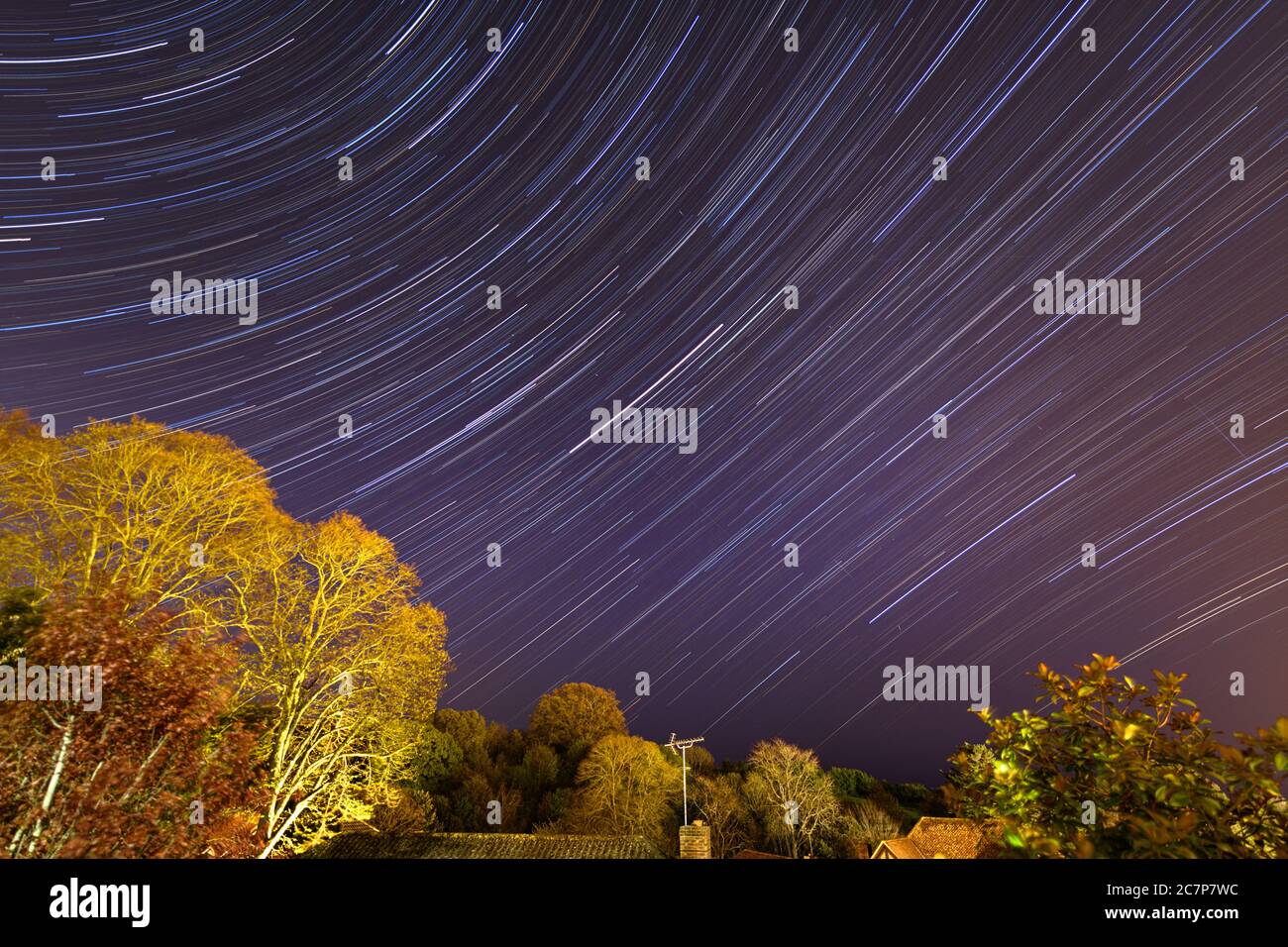 Percorsi stellari su Teignmouth sud Devon UK Foto Stock